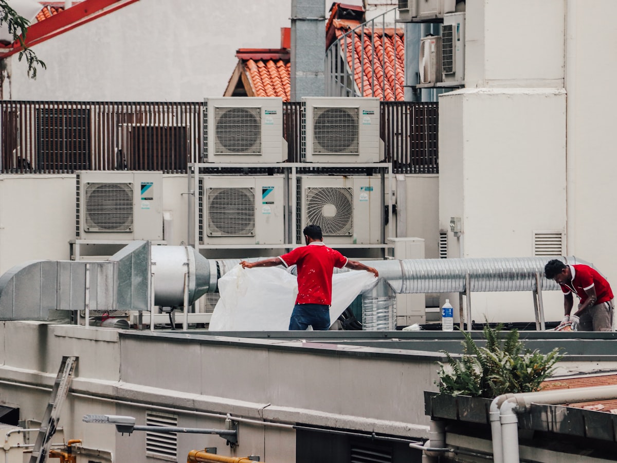 An Ironside crew completing an HVAC installation